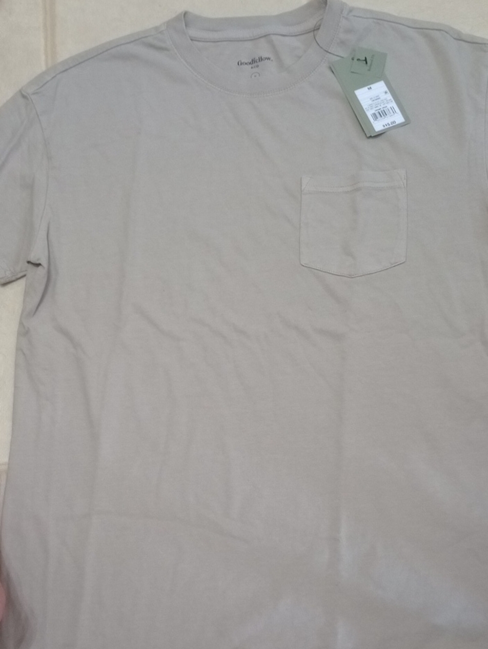 🥰3/$25 NWT GOODFELLOW & CO Tan  Short-Sleeve Crew neck Cotton Tee